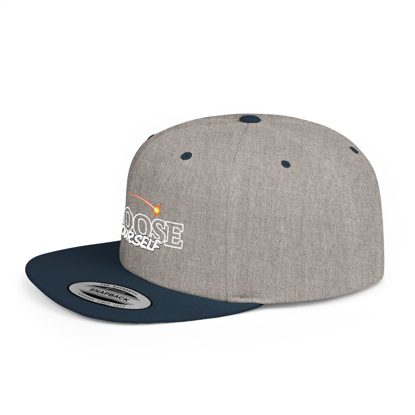 Choose Yourself Flat Bill Snapback Hat - (Green underbrim)