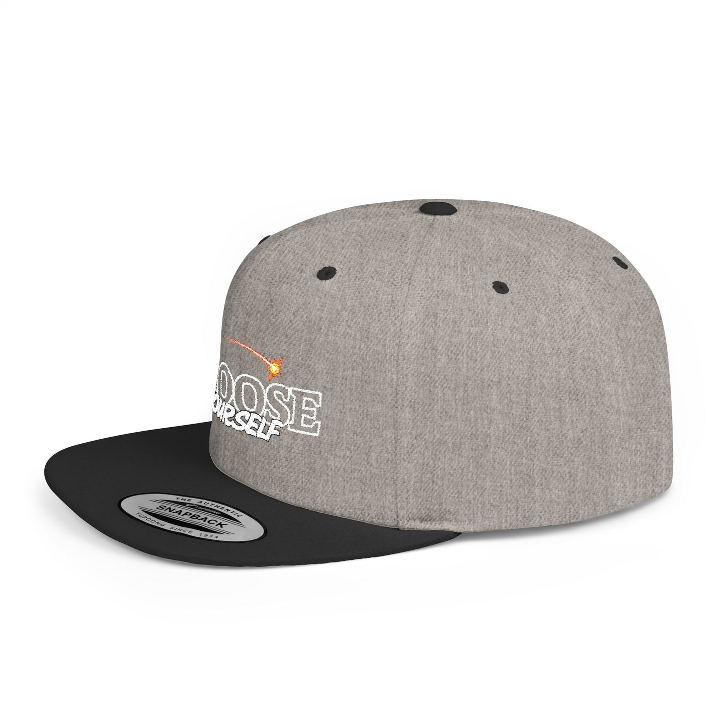 Choose Yourself Flat Bill Snapback Hat - (Green underbrim)