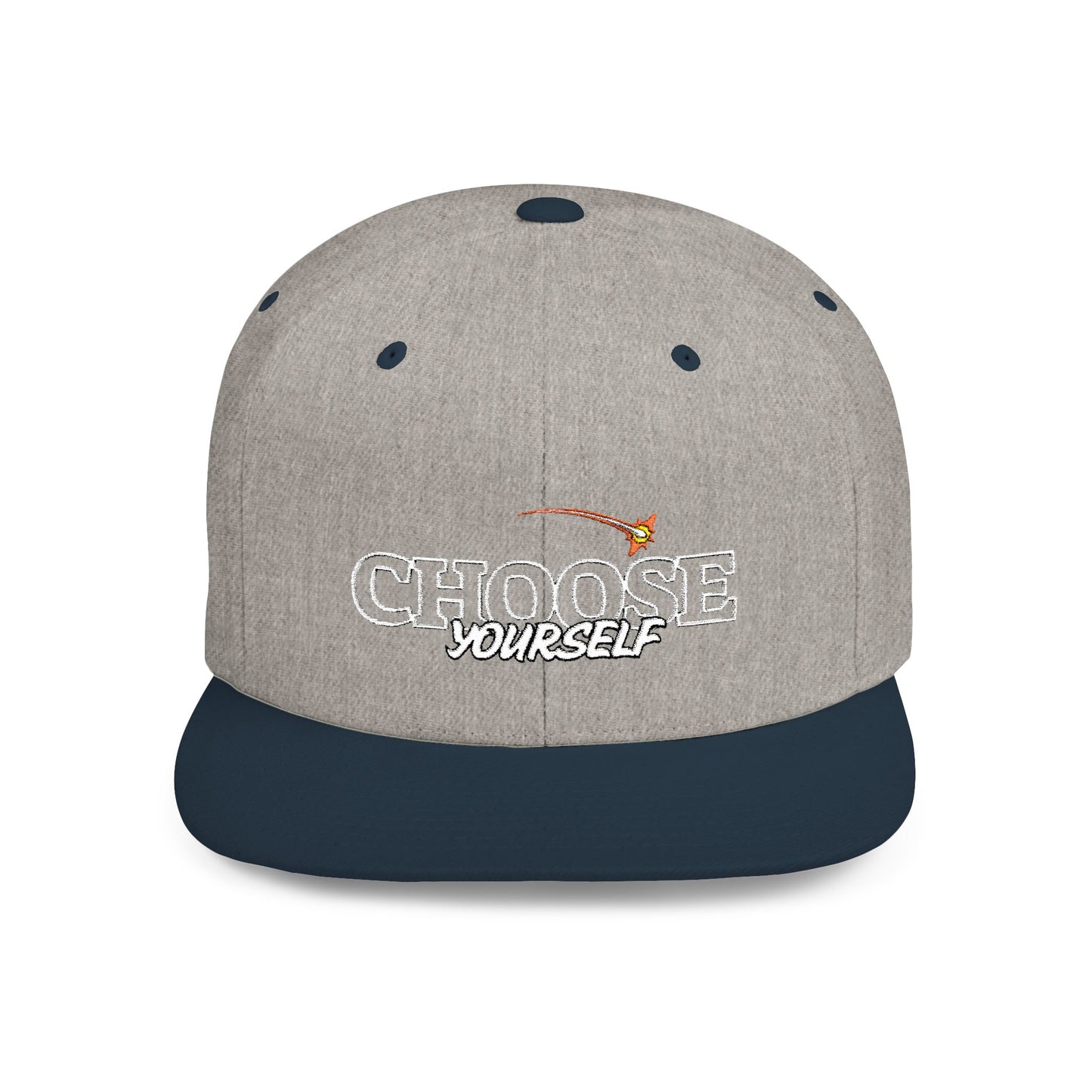 Choose Yourself Flat Bill Snapback Hat - (Green underbrim)