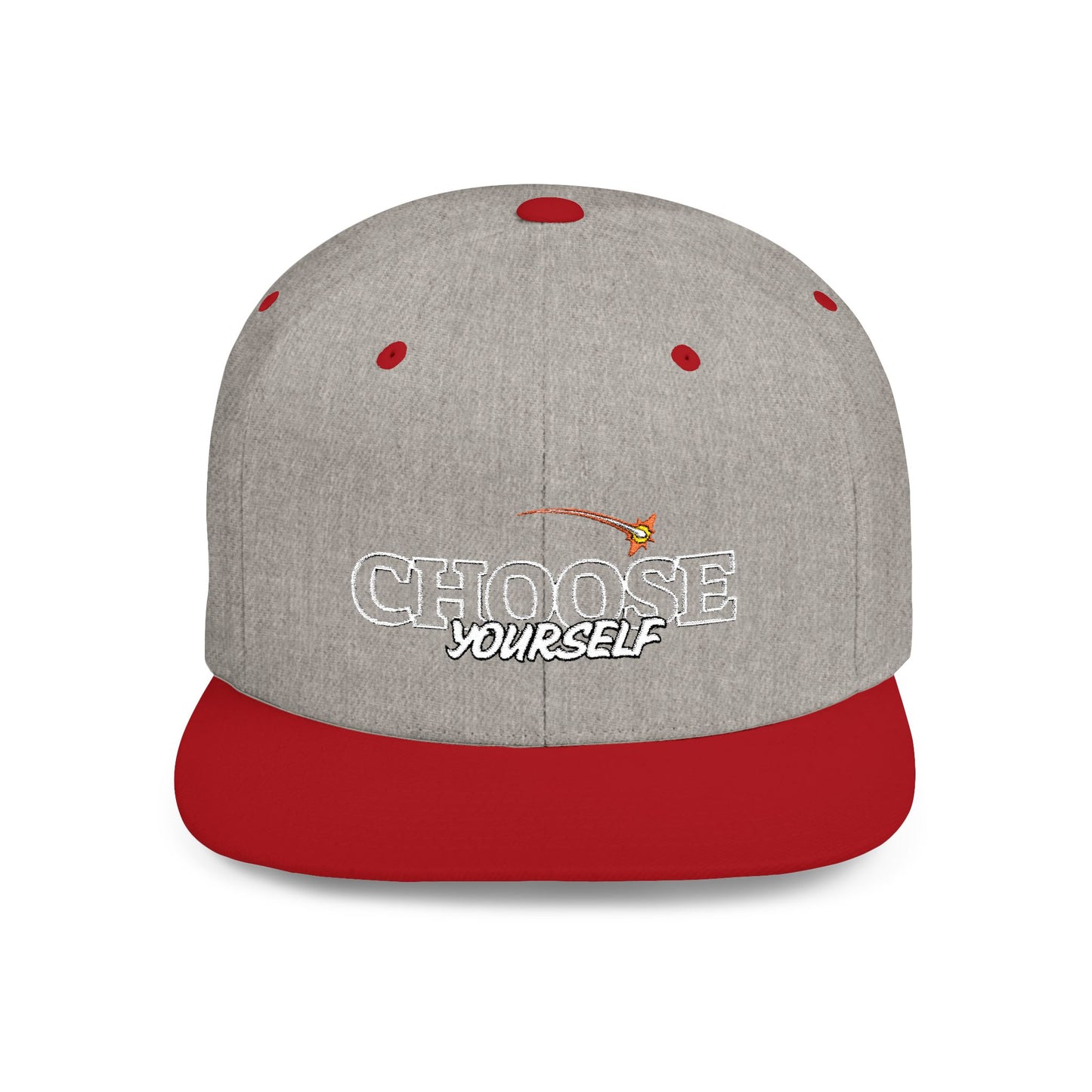 Choose Yourself Flat Bill Snapback Hat - (Green underbrim)