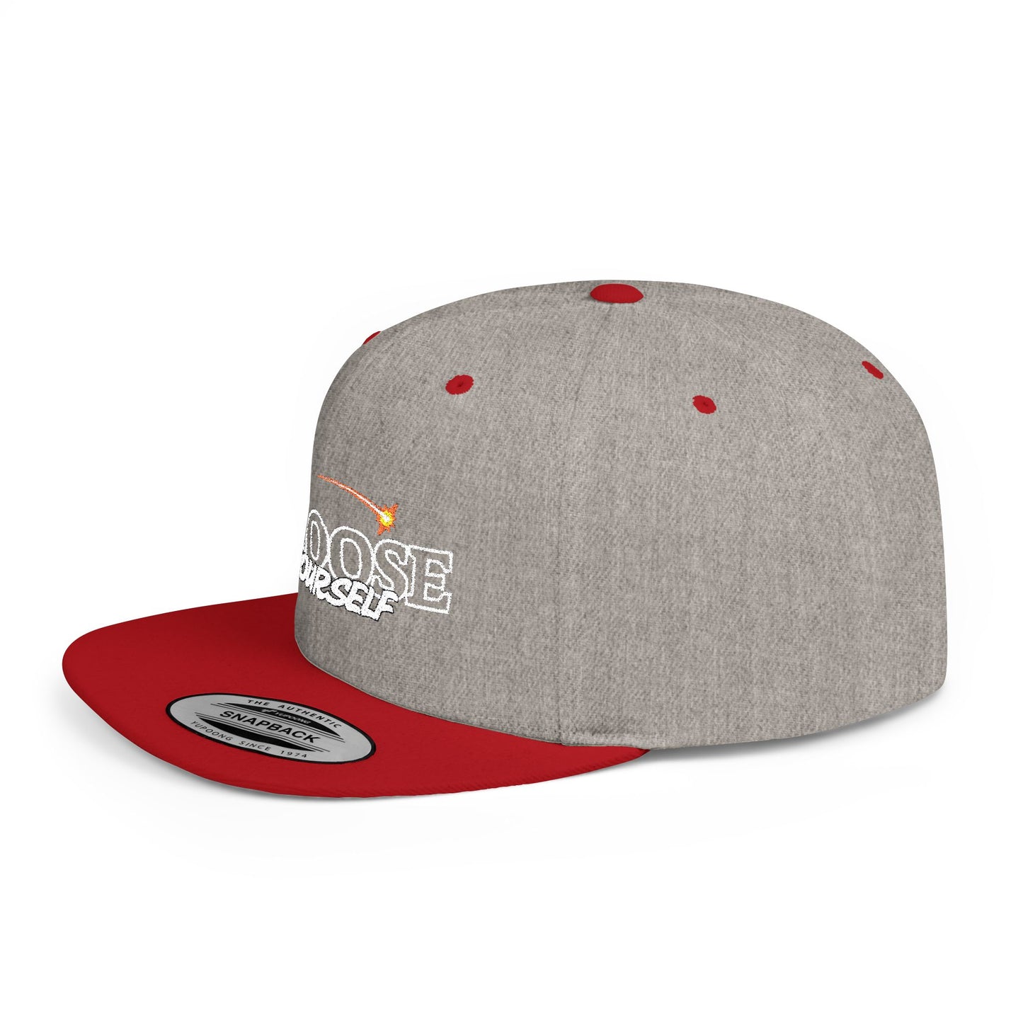Choose Yourself Flat Bill Snapback Hat - (Green underbrim)