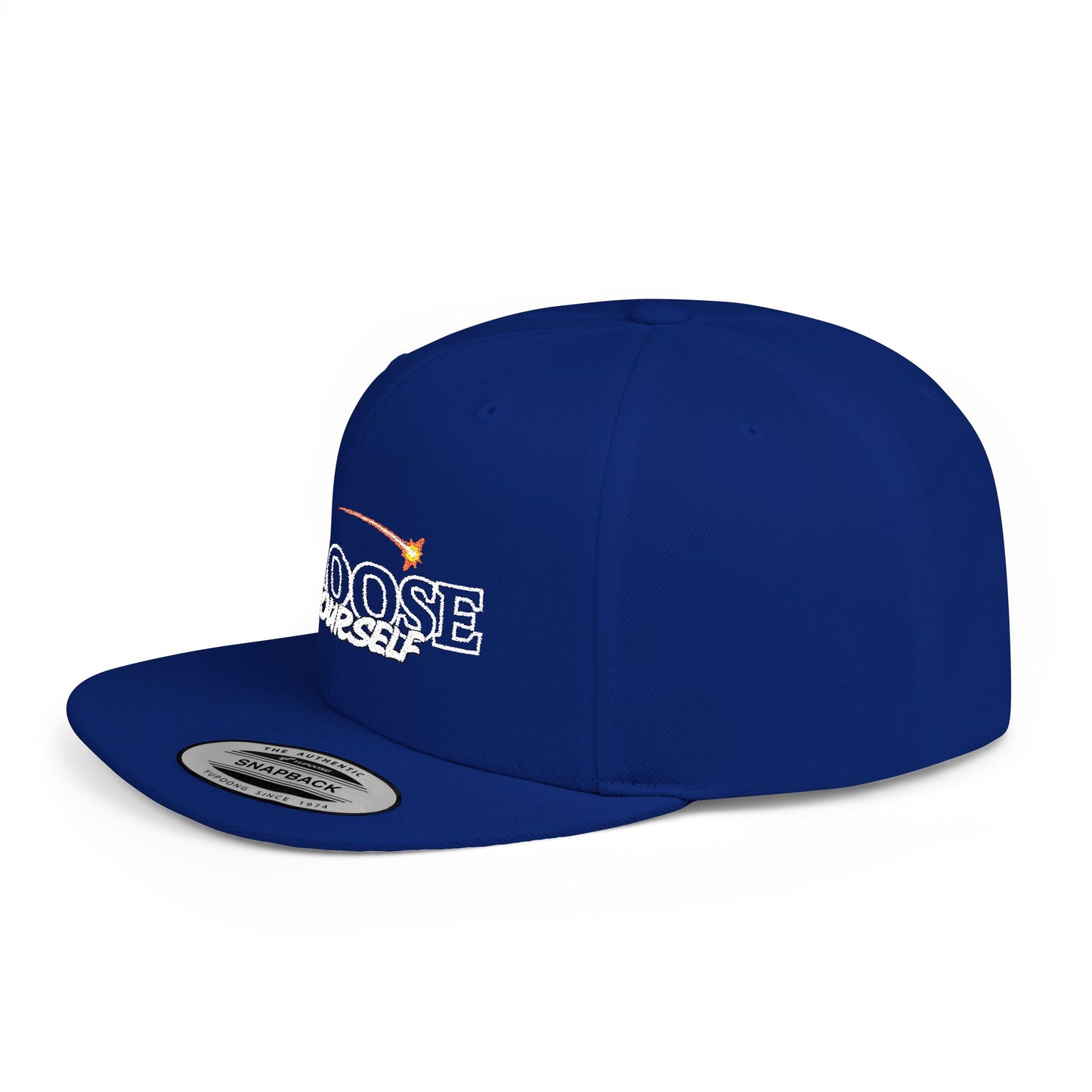 Choose Yourself Flat Bill Snapback Hat - (Green underbrim)