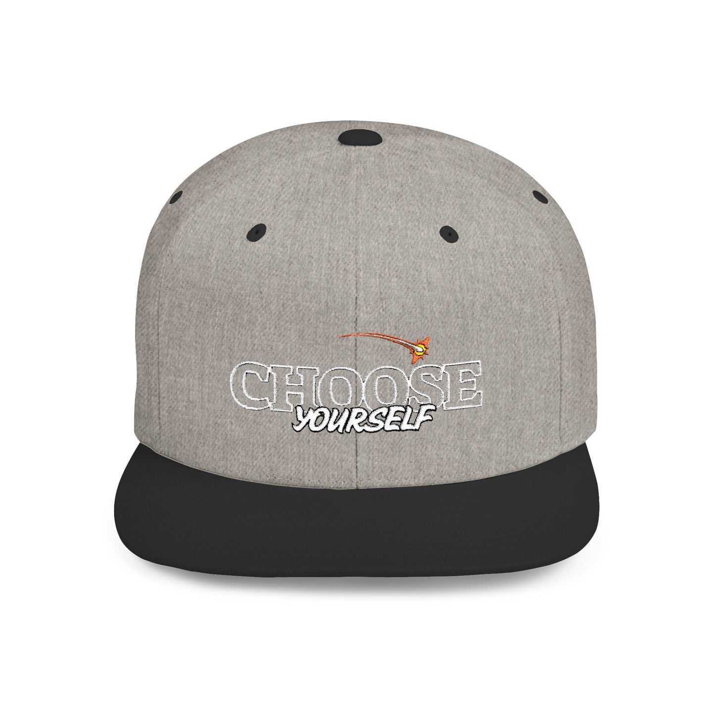 Choose Yourself Flat Bill Snapback Hat - (Green underbrim)