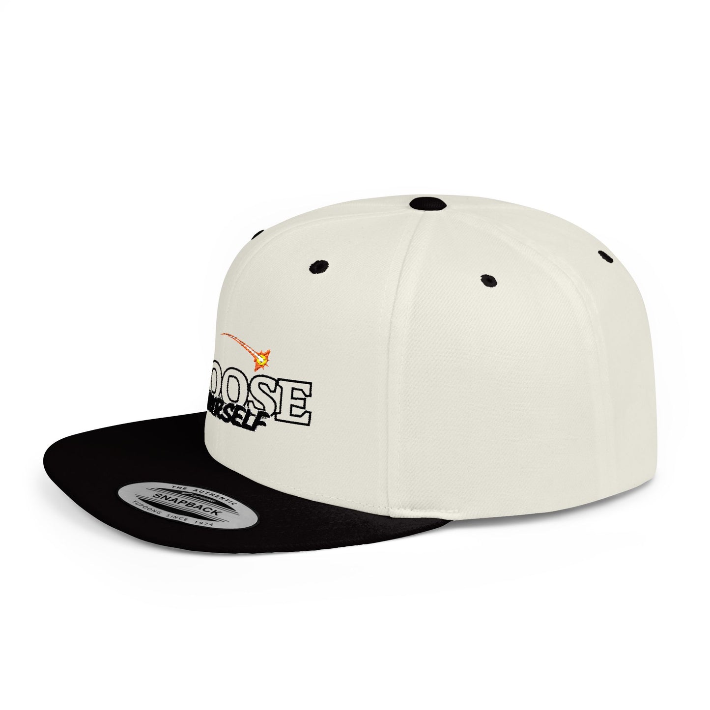 Choose Yourself Flat Bill Snapback Hat - Motivational Cap for Self-Discovery
