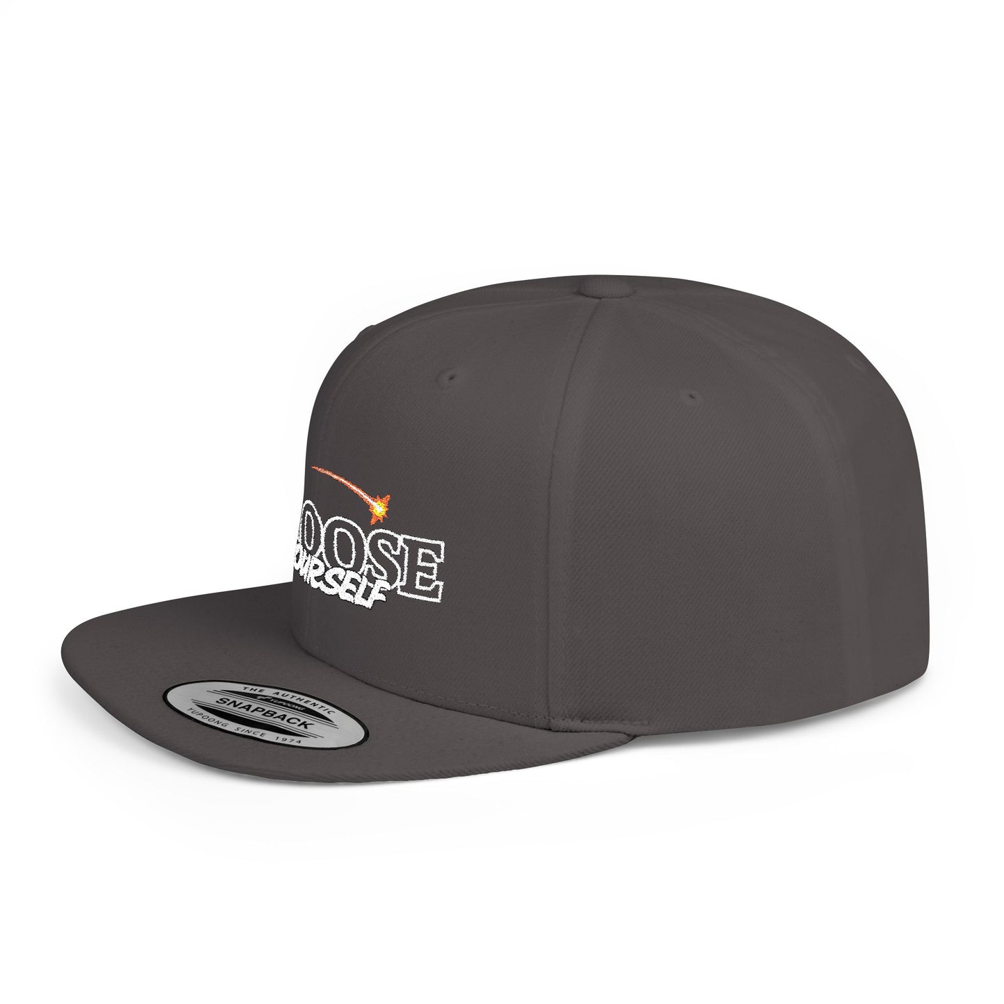 Choose Yourself Flat Bill Snapback Hat - (Green underbrim)