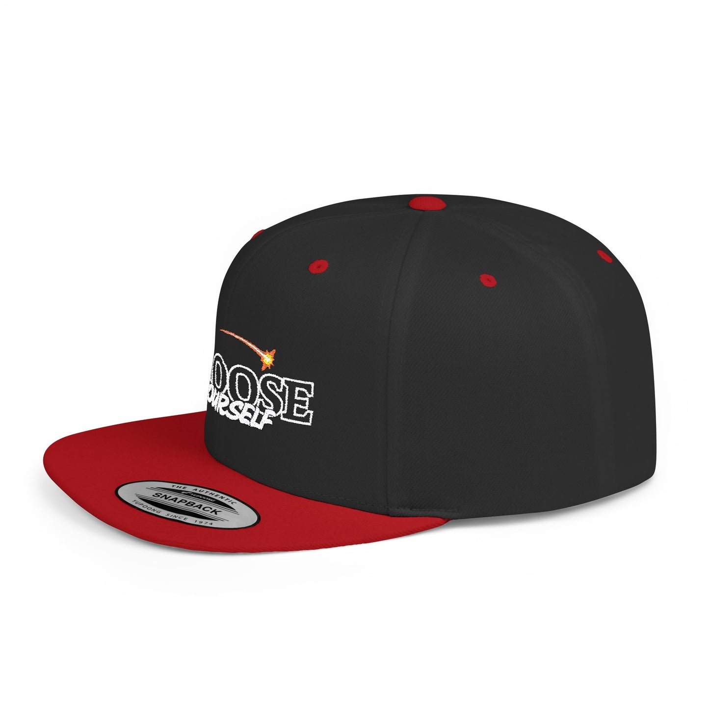 Choose Yourself Flat Bill Snapback Hat - (Green underbrim)